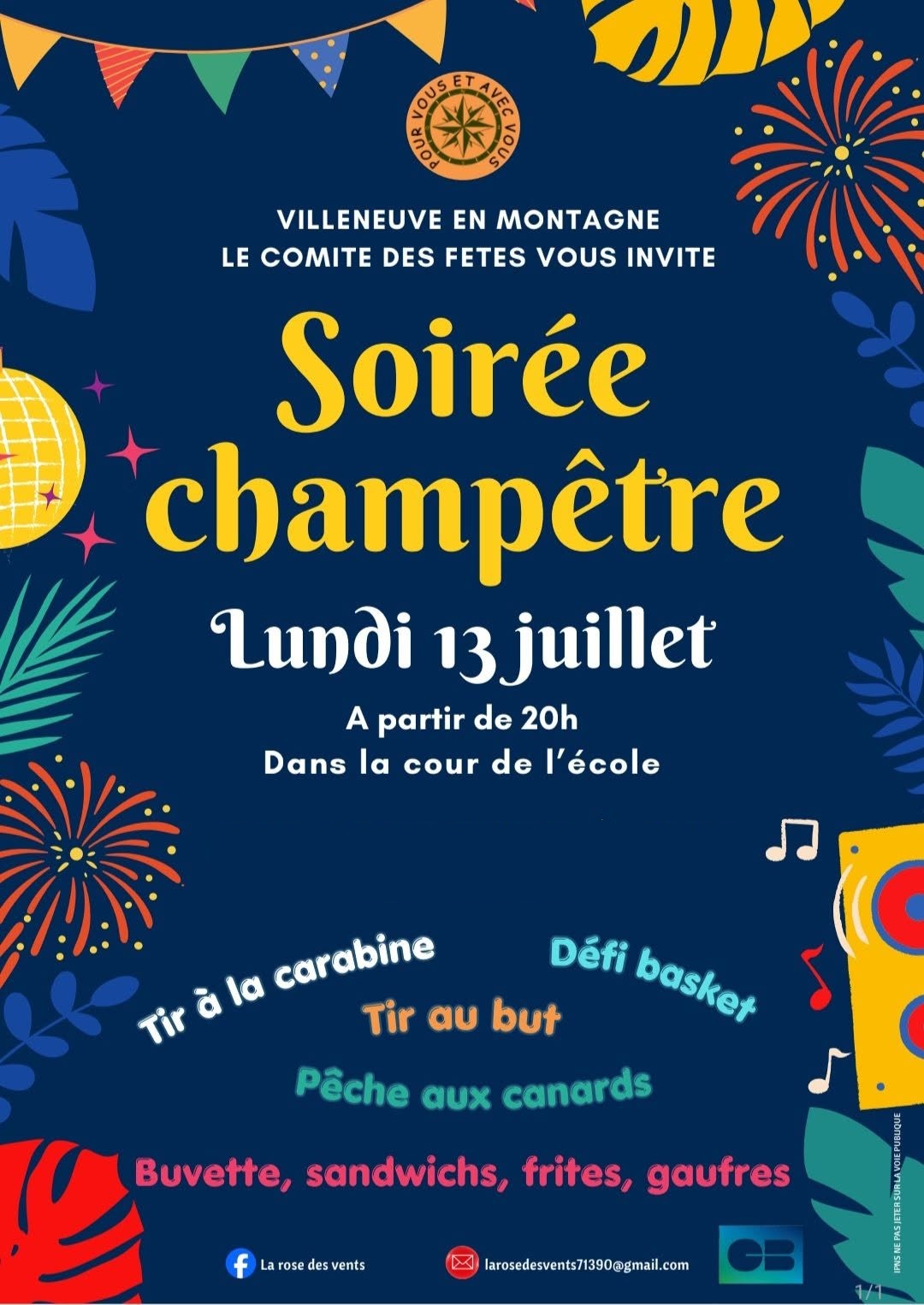 Flyer de la soirée champêtre 2026